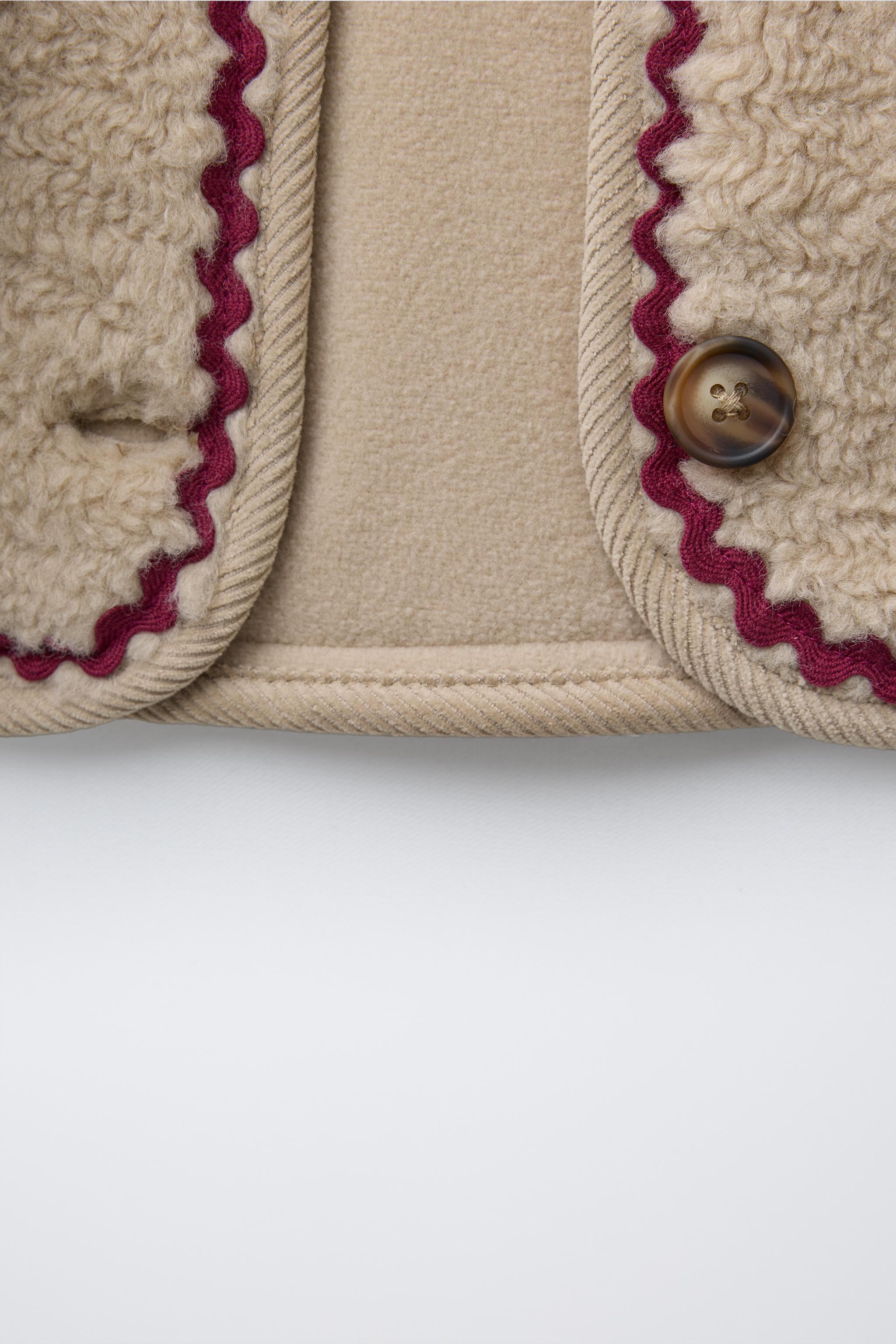 VESTE EFFET MOUTON ONDULINE DOUBLURE POLAIRE